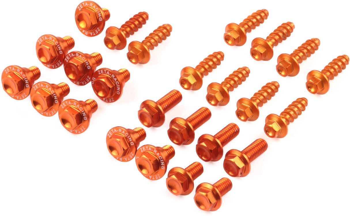 Aluminium Bolt Set for Plastics KTM Tapping Screw 10pcs Orange