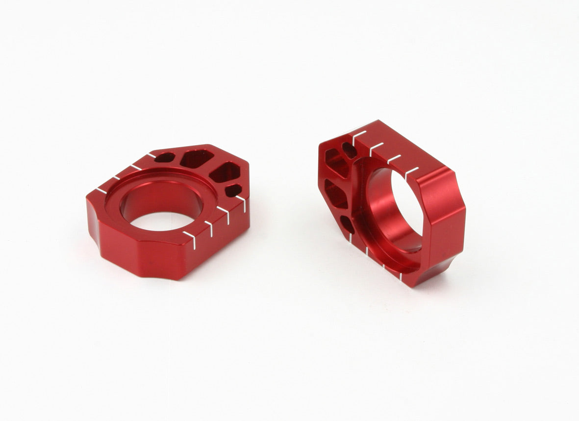 Axle blocks KX125/250 03-08 KXF250 04-16, KXF450 06-15 RMZ 05-20 red