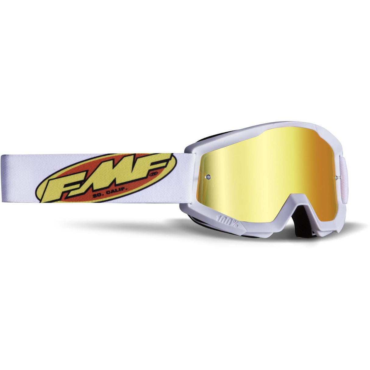 FMF POWERCORE YOUTH Goggle White Mirror Red Lens
