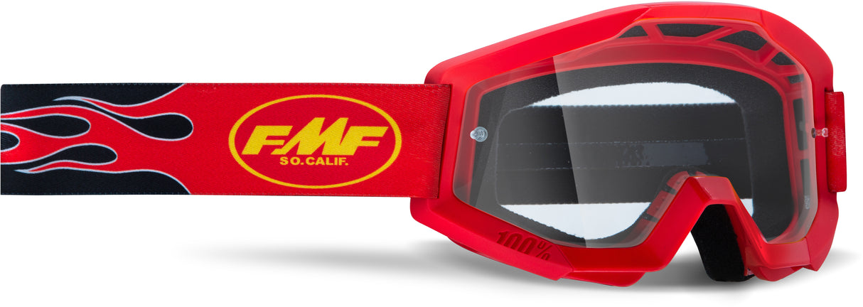 FMF POWERCORE YOUTH Goggle Flame Red Clear Lens