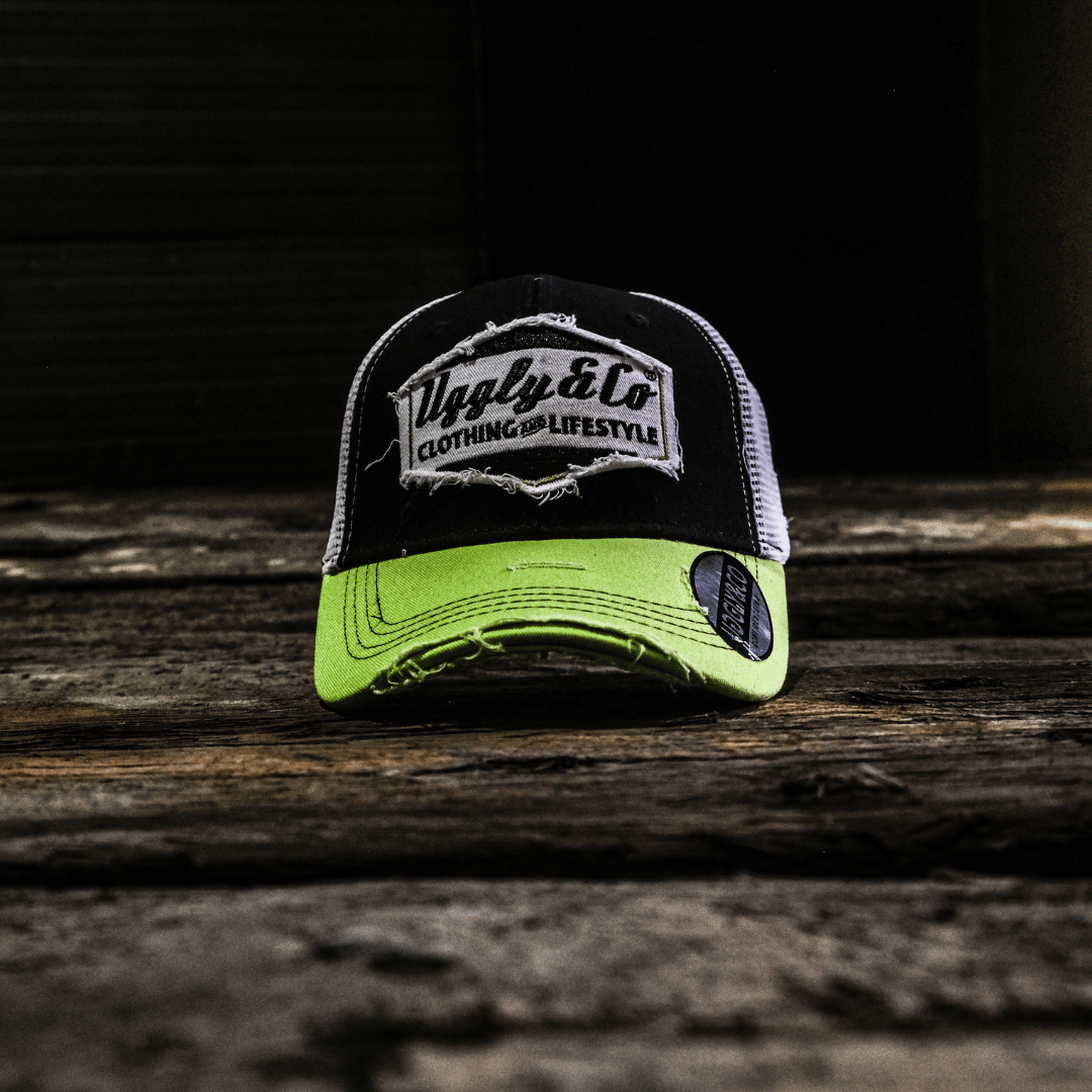 Green & White Diamond Trucker Hat
