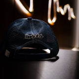 Navy Blue & White Diamond Trucker Hat