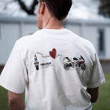 White Motorcycle Heart 'Love is Uggly' T-Shirt