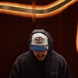 Navy Blue & White Diamond Trucker Hat