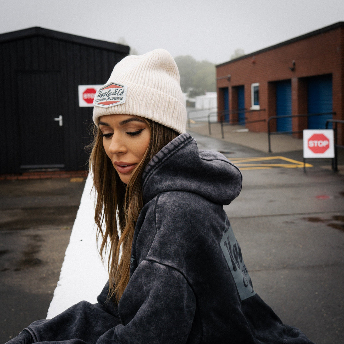 Beige Diamond Beanie