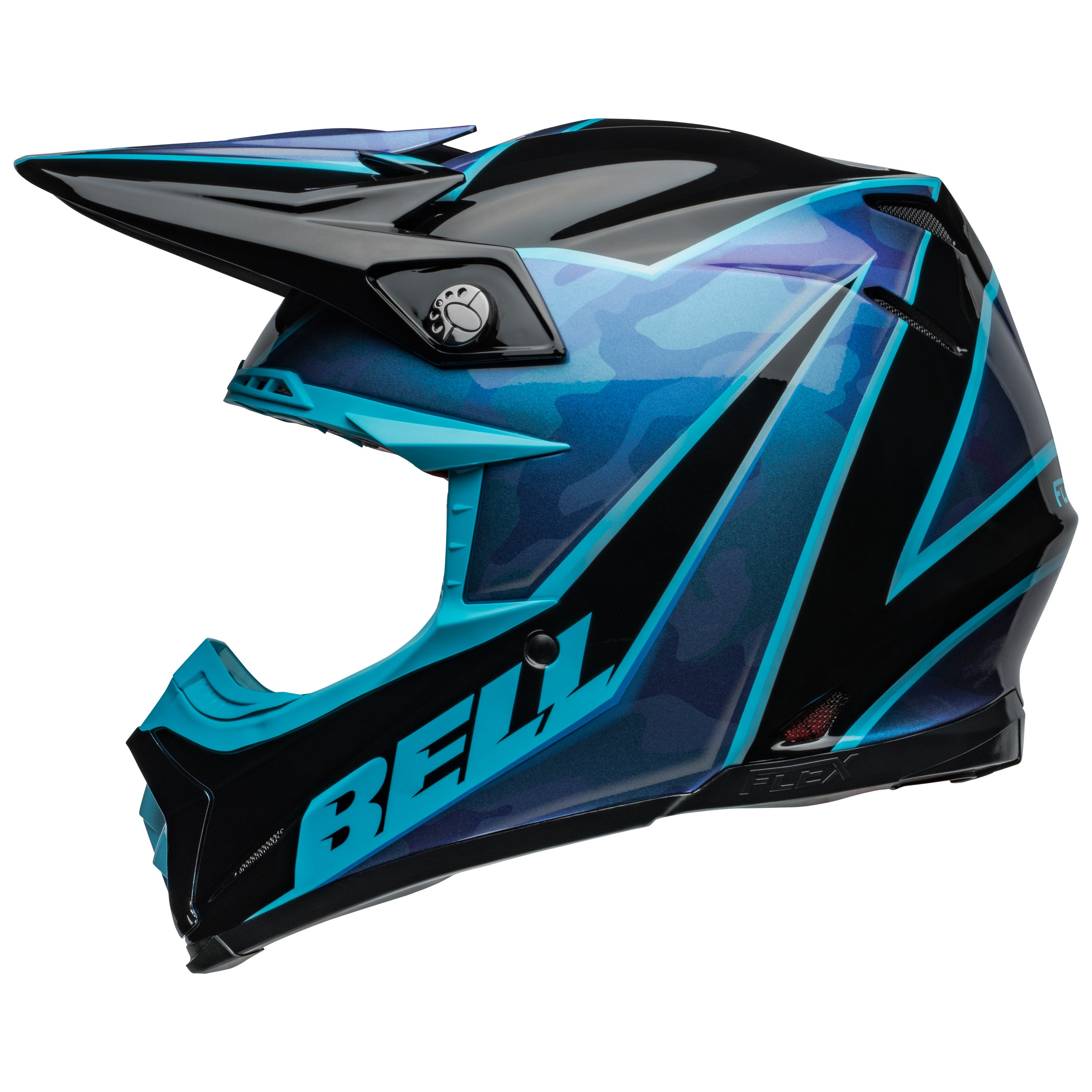 BELL MX 2024 MOTO 9S FLEX ADULT SPRINT BLACK BLUE HELMET Dirt Store