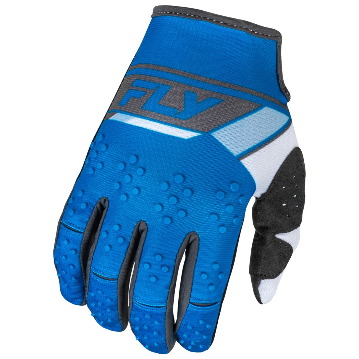 FLY RACING FLY 2024 YOUTH KINETIC PRIX BRIGHT BLUE CHARCOAL GLOVES