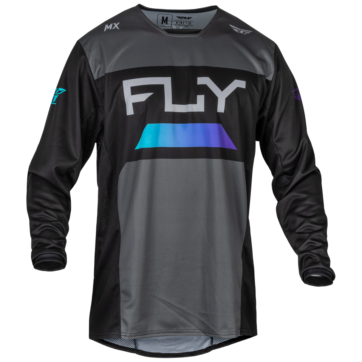 FLY RACING FLY 2024 KINETIC RELOAD CHARCOAL BLACK BLUE IRIDIUM JERSEY