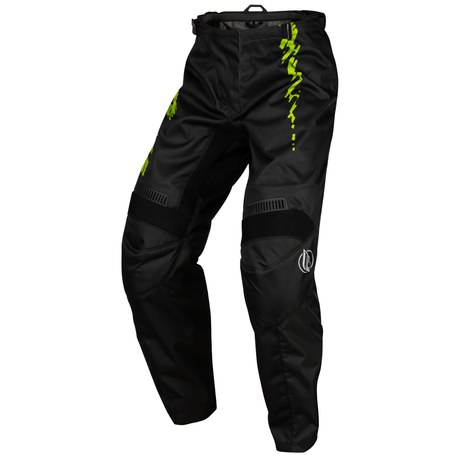 FLY RACING FLY 2024 YOUTH F-16 BLACK NEON GREEN LIGHT GREY PANTS