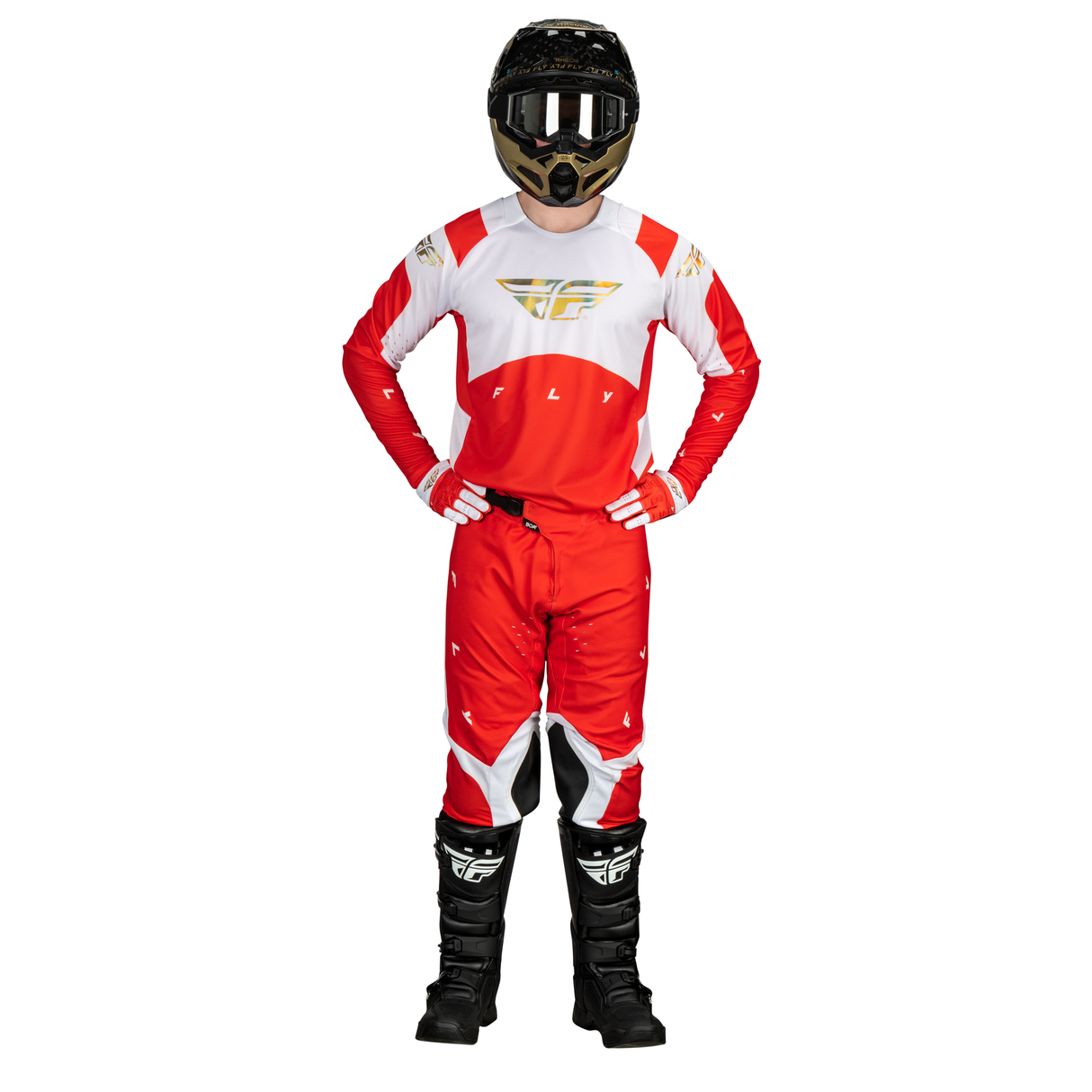 FLY RACING FLY 2024 EVOLUTION DST L.E PODIUM RED WHITE RED IRIDIUM PAN ...