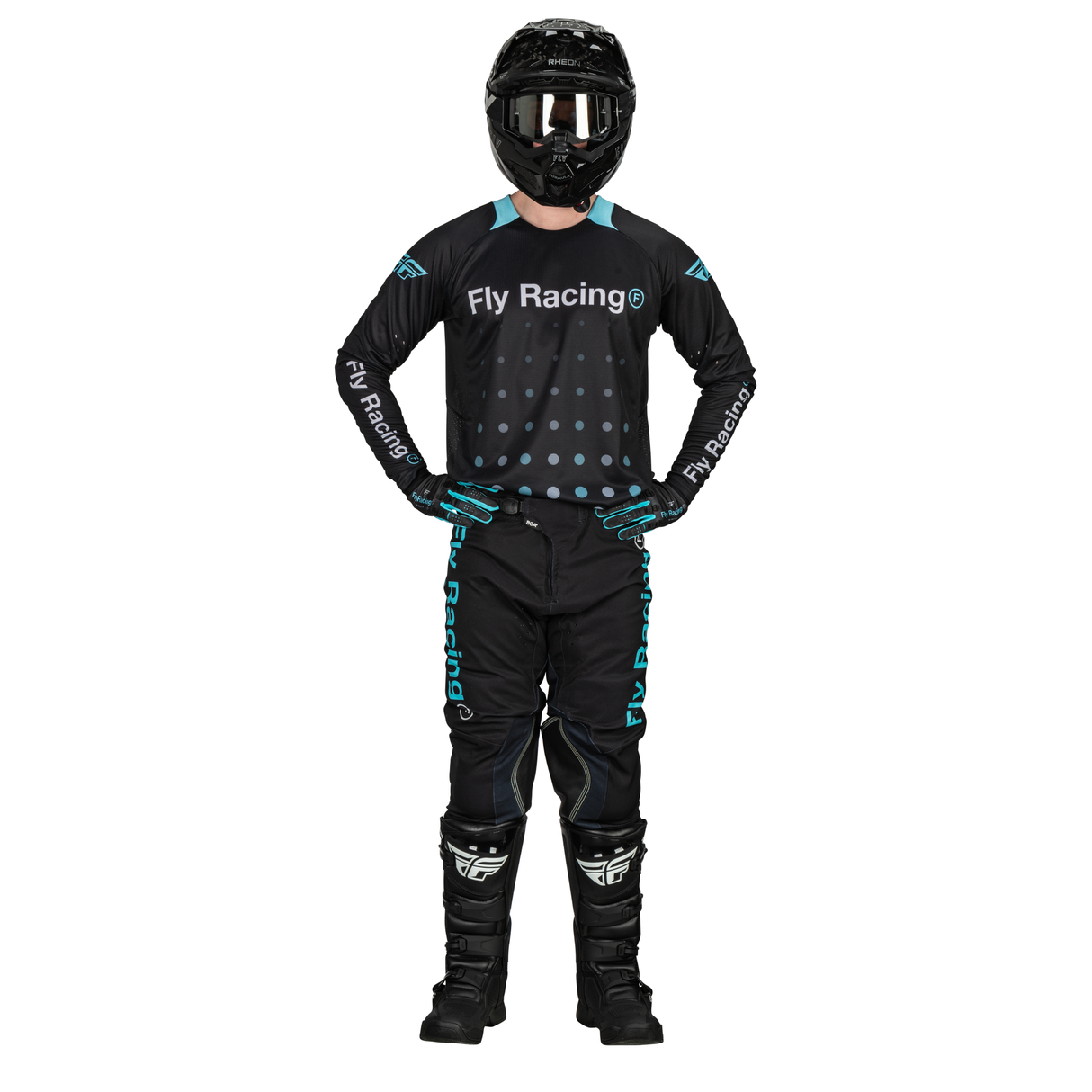 FLY RACING FLY 2024 EVOLUTION DST S.E STROBE BLACK ELECTRIC BLUE PANTS