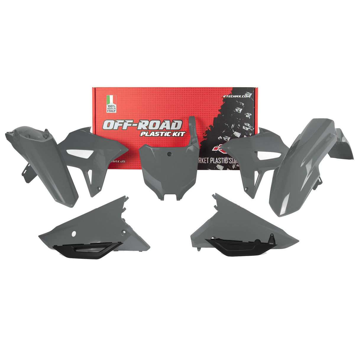 Rtech Plastic Kit (6pc) W/ABC (Quantum Grey) Honda CRF250 22-24 CRF450 21-24