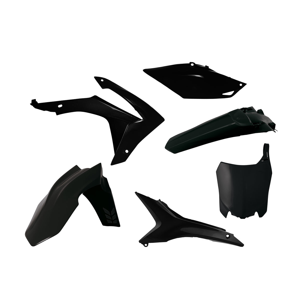 Rtech Plastic Kit (6pc) With Air Box Cover (CRF Black) Honda CRF450 13-16 CRF250 14-17