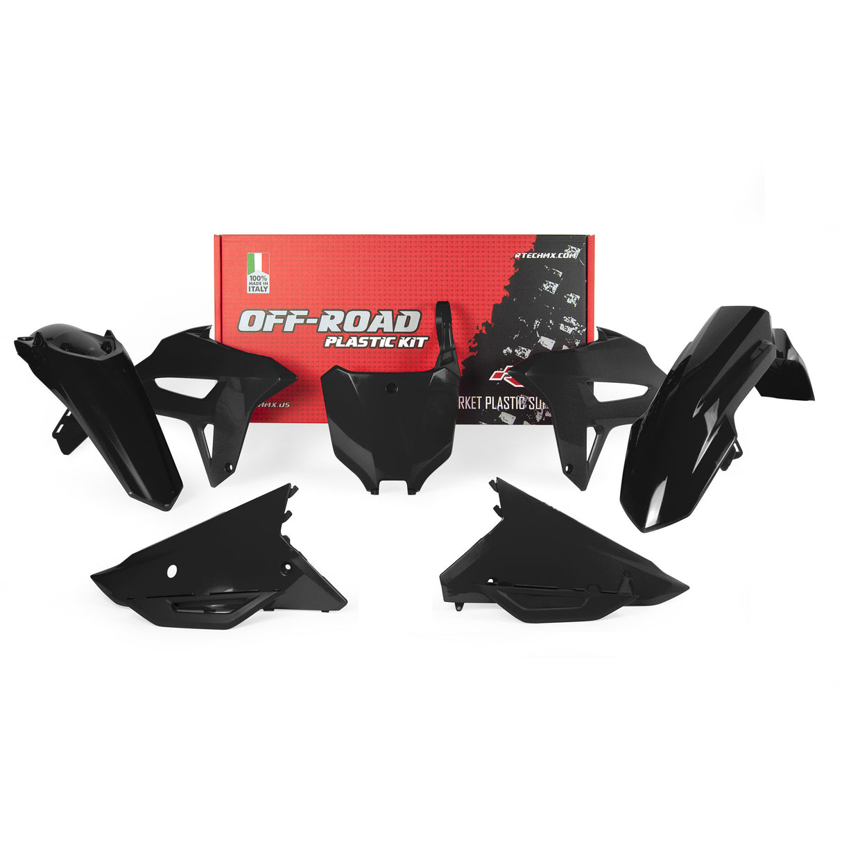 Rtech Plastic Kit (6pc) W/ABC (Black) Honda CRF250 22-24 CRF450 21-24