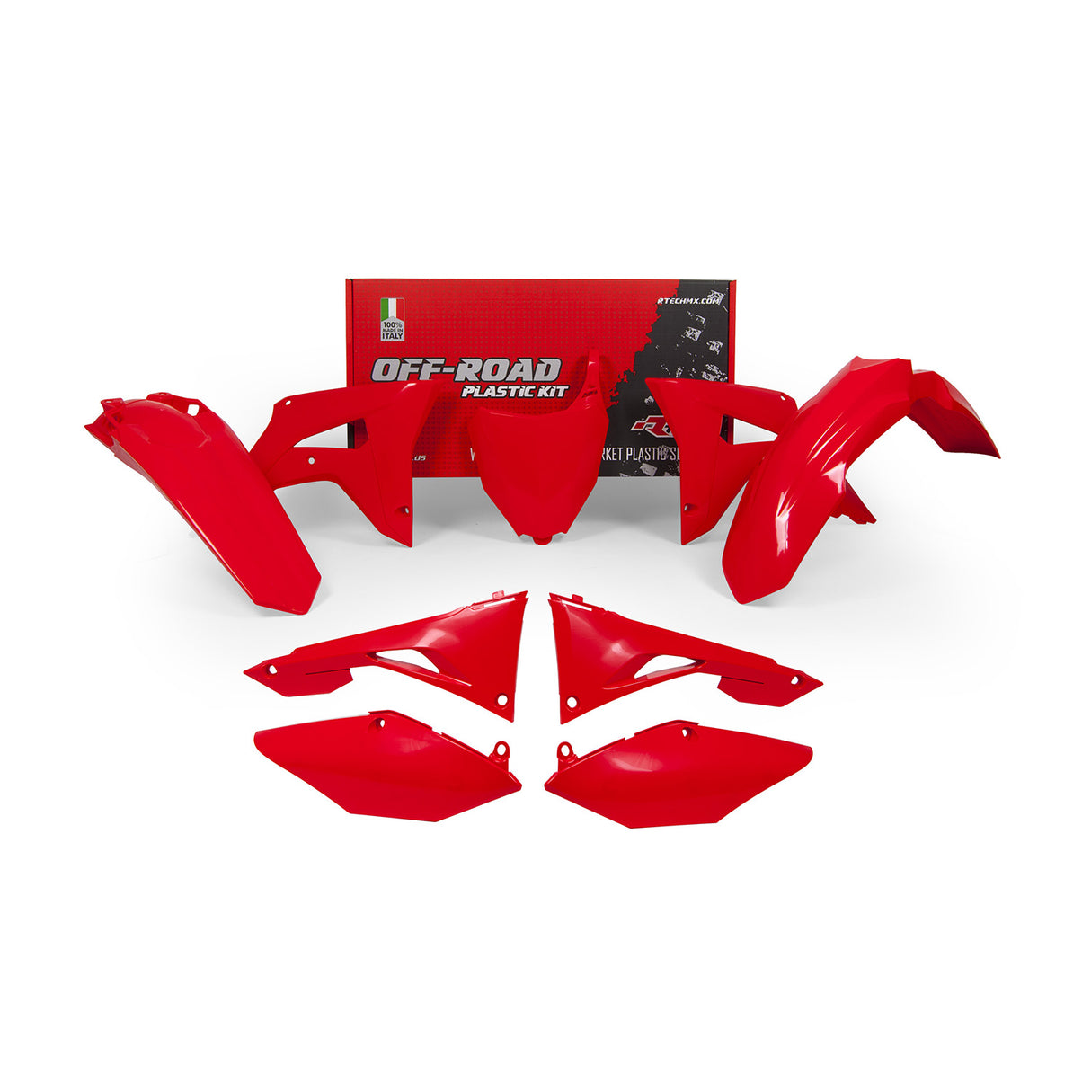 Rtech Plastic Kit (6pc) With Air Box Cover (CRF Red) Honda CRF450 17-18 CRF250 2018
