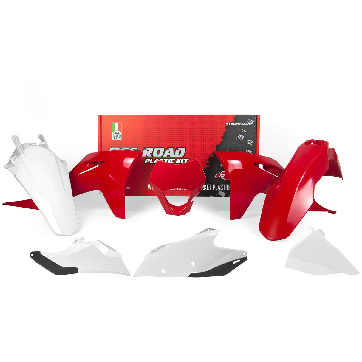 Rtech Plastic Kit (6pc) With Front HL Plastic (GG Red-White) Gas Gas EC-ECF250-300-350 21-22