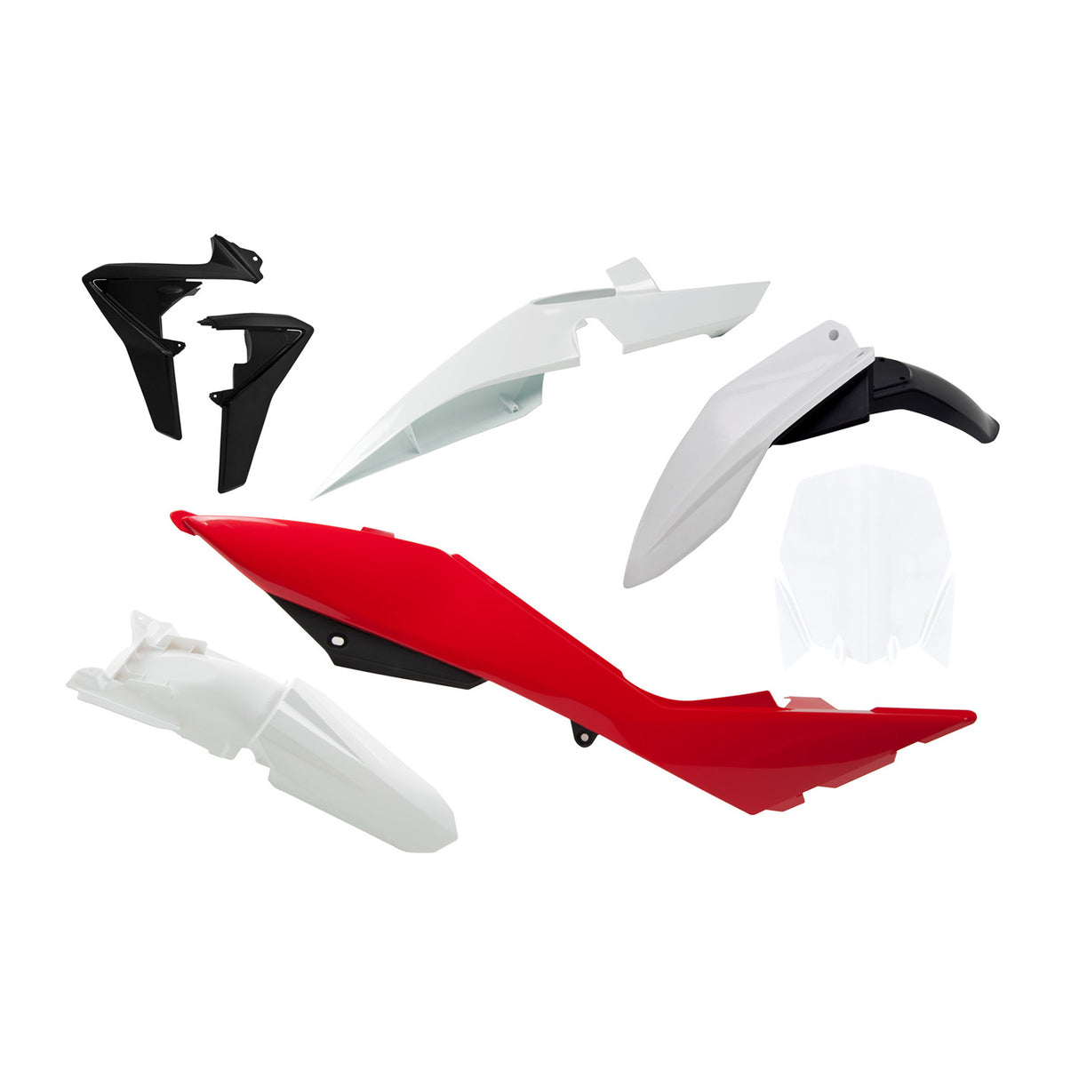 Rtech Plastic Kit (5pc) (White-Red-Black) Husqvarna TC449-511 11-13