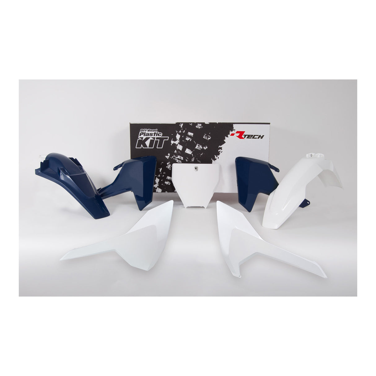 Rtech Plastic Kit (5pc) (White-Husqvarna Blue) Husqvarna TC125 16-18 TC250/300 17-18 FC250-450 16-18