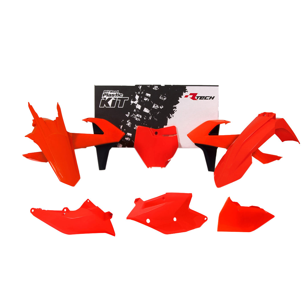 Rtech Plastic Kit (6pc) With Left Air Box Cover (Neon Orange) KTM SX125-150 16-18 SXF250-450 16-18 SX250 17-18