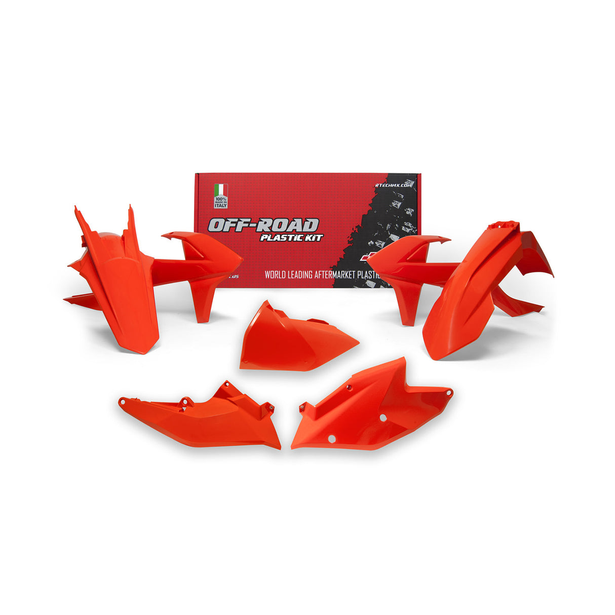 Rtech Plastic Kit (5pc) With Left Air Box Cover (K Orange) KTM EXC/EXCF/XC-W125-500 17-19