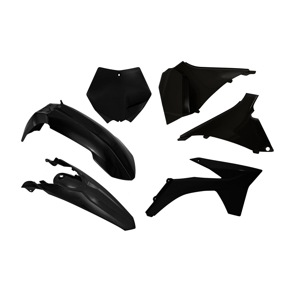 Rtech Plastic Kit (6pc) With Air Box Covers (Black) KTM SX125-150-250 12 SXF 250-450 11-12