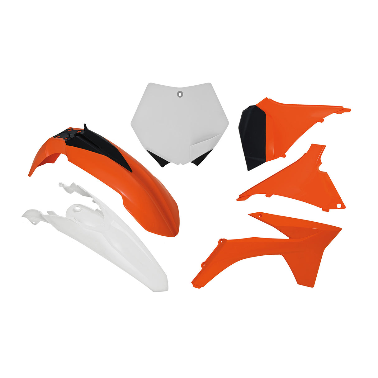 Rtech Plastic Kit (6pc) With Air Box Covers (K Orange-White) KTM SX125-150-250 12 SXF 250-450 11-12