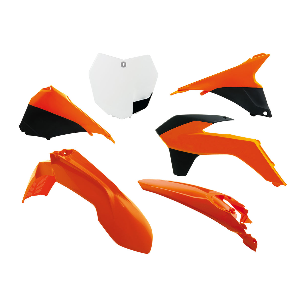 Rtech Plastic Kit (6pc) With Air Box Covers (K Orange-White) KTM SX250 13-16 SX/F125-150 13-15