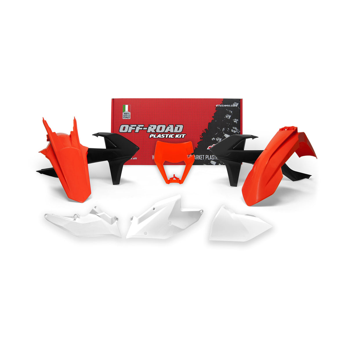 Rtech Plastic Kit (6pc) With Left Air Box Cover and Orange HL (K Orange-Black-White) KTM EXC/EXCF/XC-W125-500 17-19