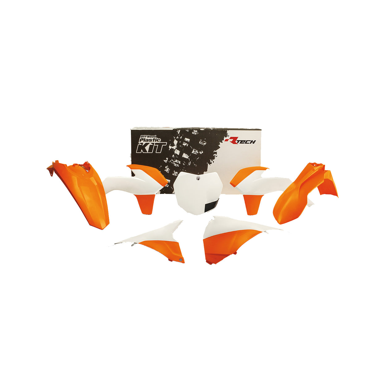 Rtech Plastic Kit (6pc) With Air Box Covers (K Orange-White/OEM 15) KTM SX250 13-16 SX/F 125-150 13-15