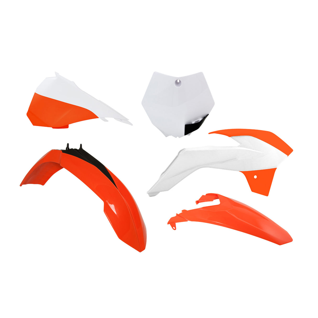 Rtech Plastic Kit (5pc) With Left Air Box Cover (K Orange-White/OEM 15) KTM SX85 13-17