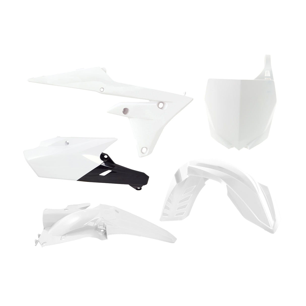 Rtech Plastic Kit (5pc) (White-Black) Yamaha YZF250 14-18 YZF450 14-17