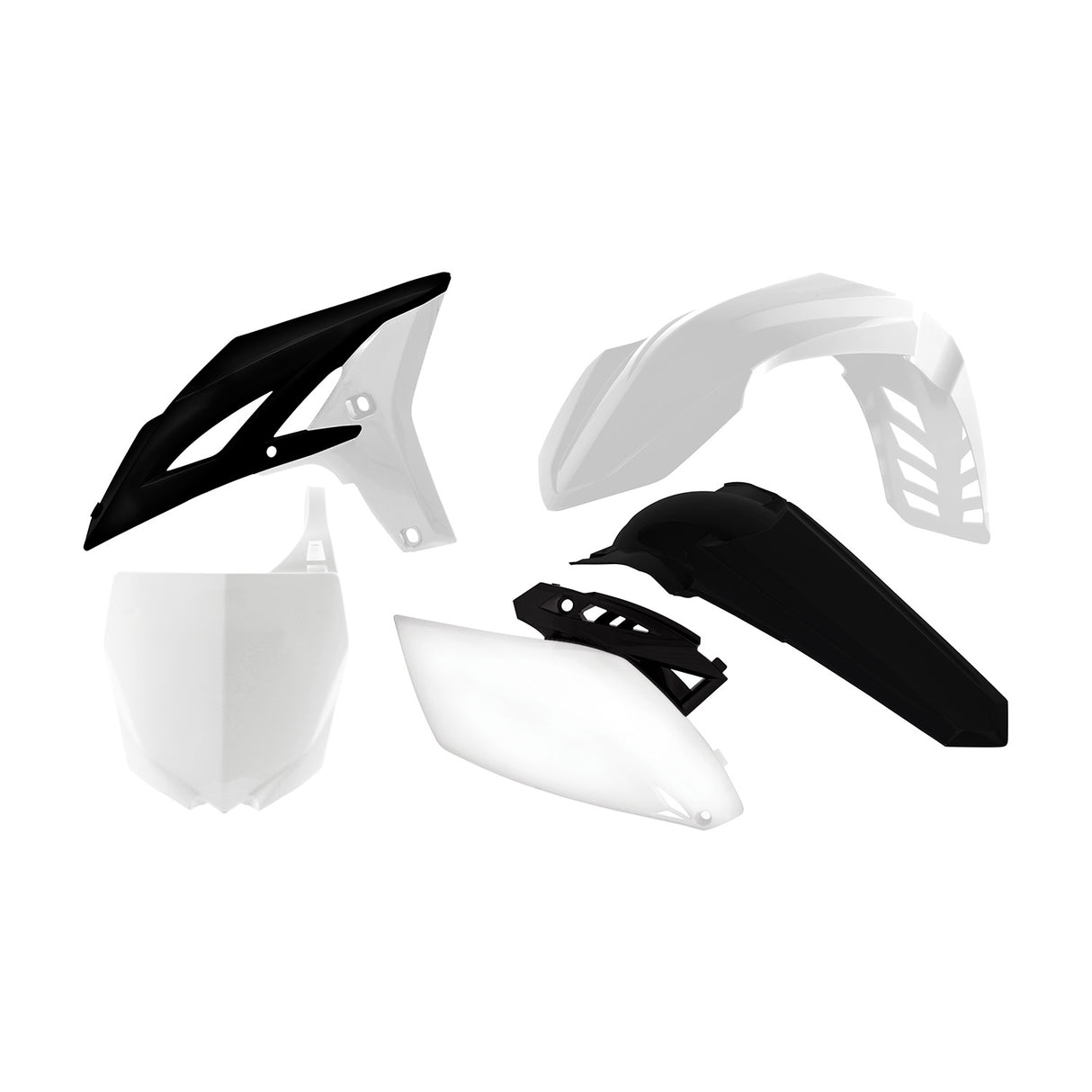 Rtech Plastic Kit (5pc) (White-Black) Yamaha YZF250 10-13