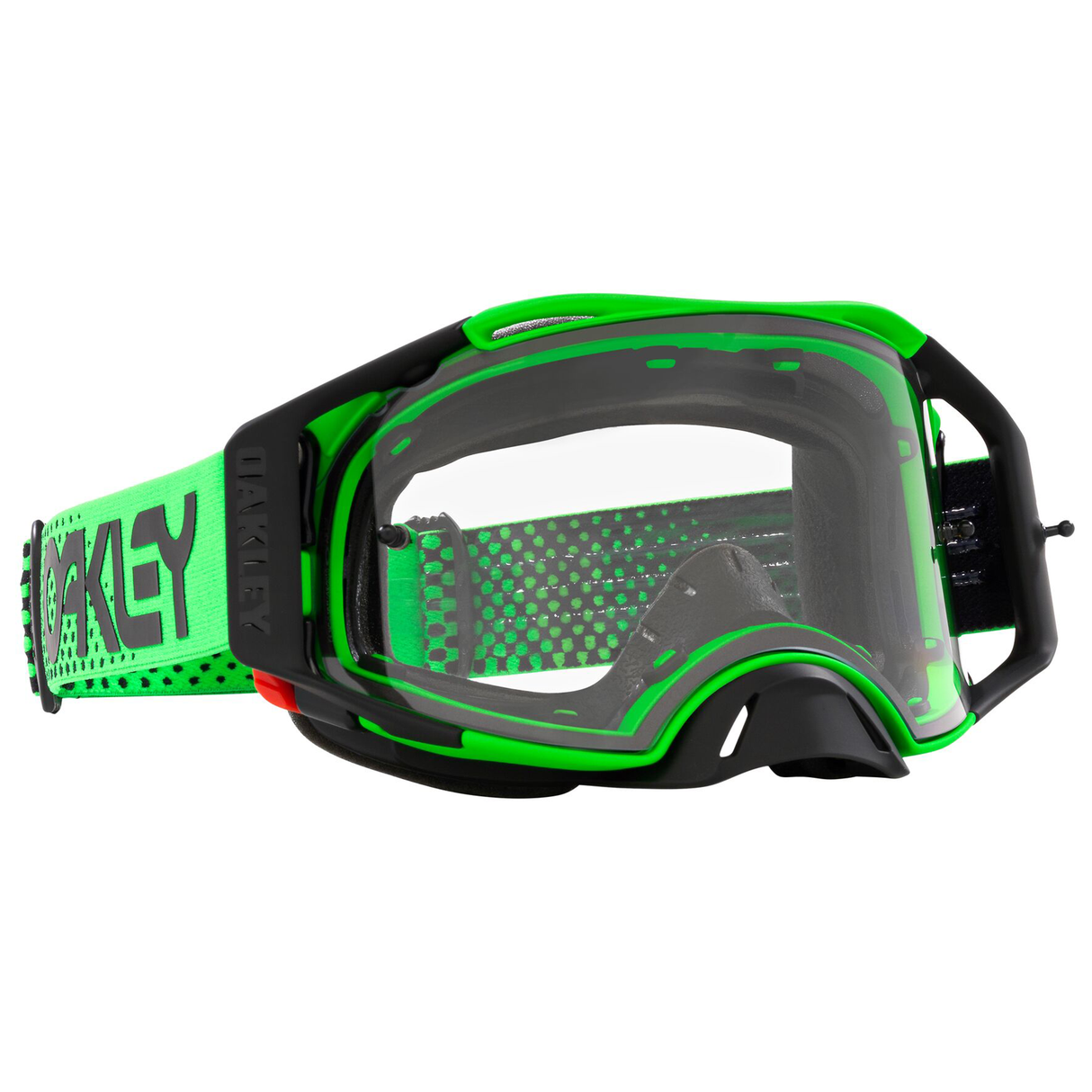 OAKLEY AIRBRAKE MX GOGGLE (MOTO GREEN) CLEAR LENS