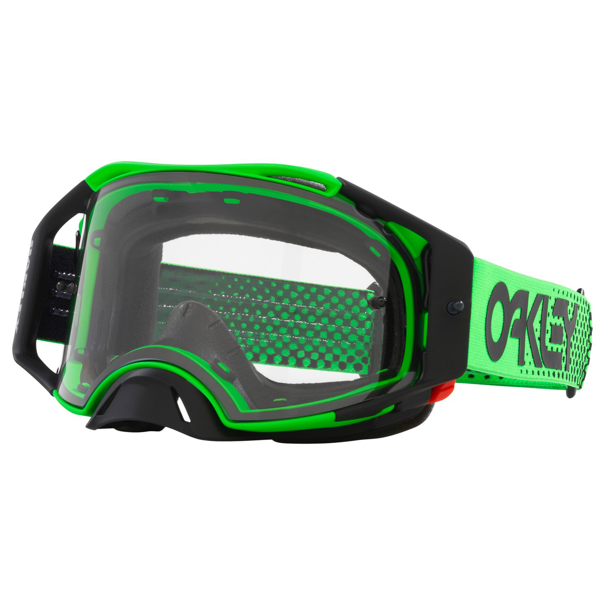 OAKLEY AIRBRAKE MX GOGGLE (MOTO GREEN) CLEAR LENS