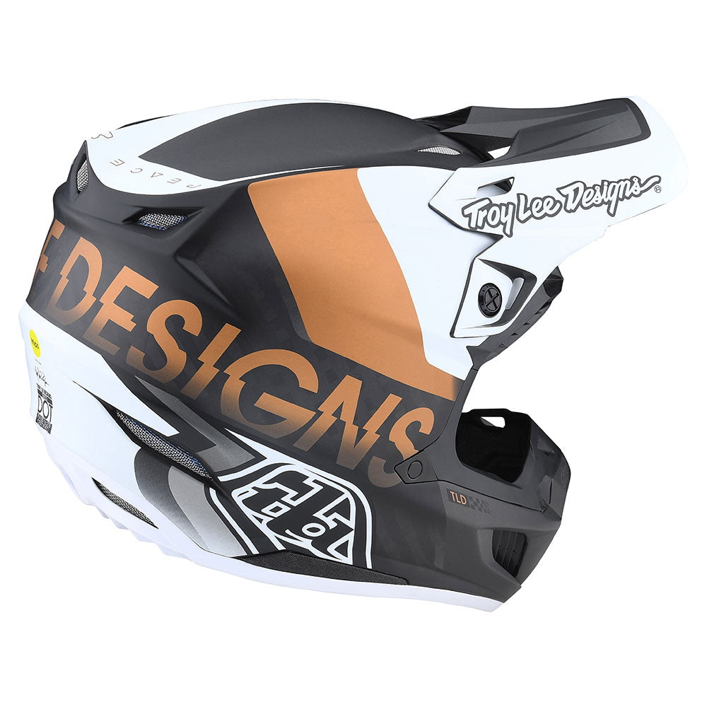 Troy Lee SE5 Carbon Helmet W/MIPS Qualifier White / Bronze