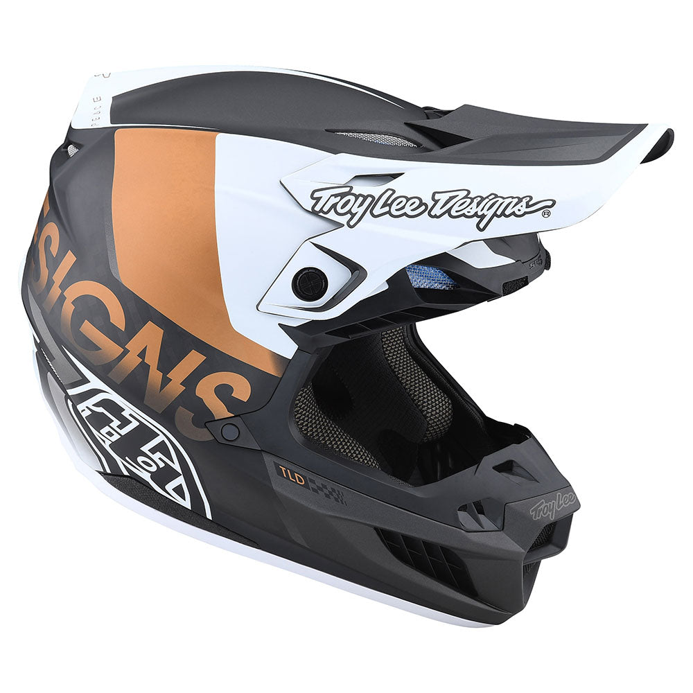 Troy Lee SE5 Carbon Helmet W/MIPS Qualifier White / Bronze