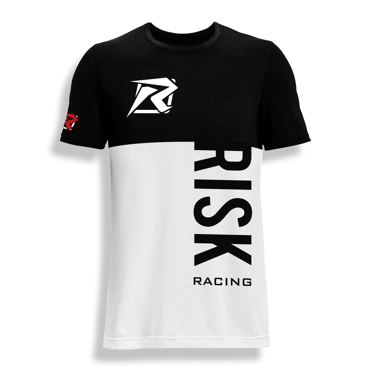 Risk Racing Premium Athletic T Shirt, Black / White