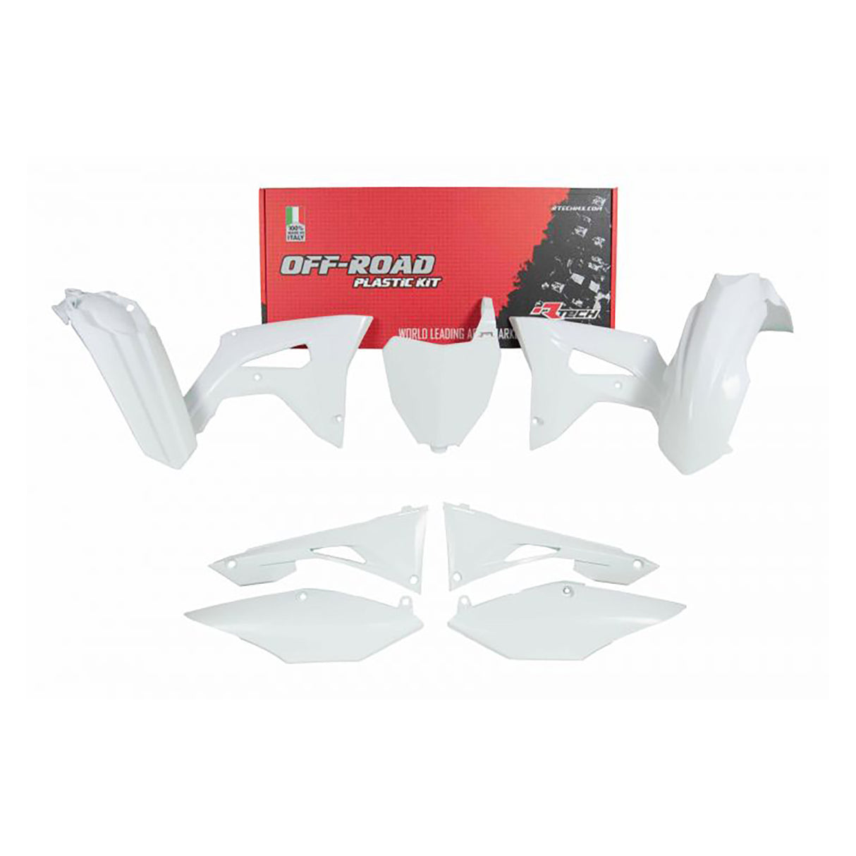 Rtech Plastic Kit (6pc) With Air Box Cover (White) Honda CRF450 19-20 CRF250 19-21