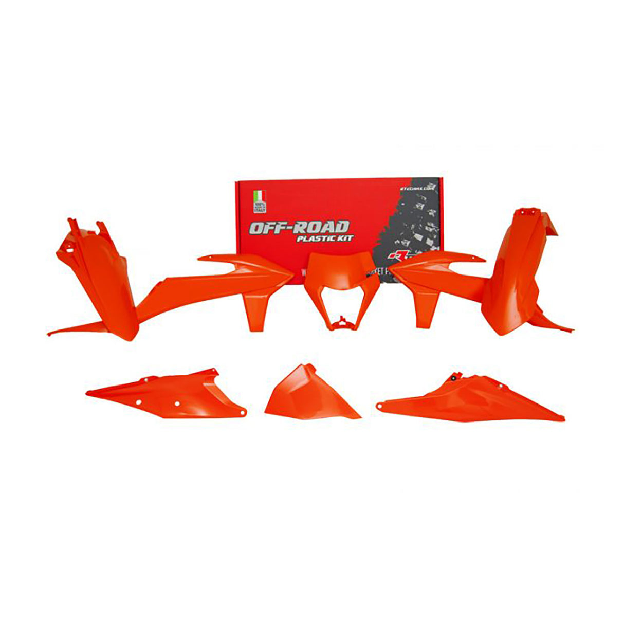 Rtech Plastic Kit (6pc) With Left Air Box Cover and HL (Neon Orange) KTM EXC/EXCF/XC-W125-500 20-22
