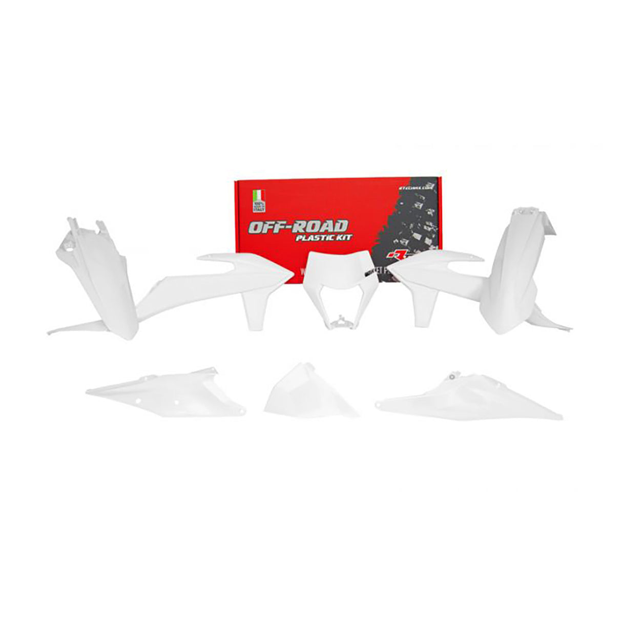 Rtech Plastic Kit (6pc) With Left Air Box Cover and White HL (White SD 21) KTM EXC/EXCF/XC-W125-500 20-22