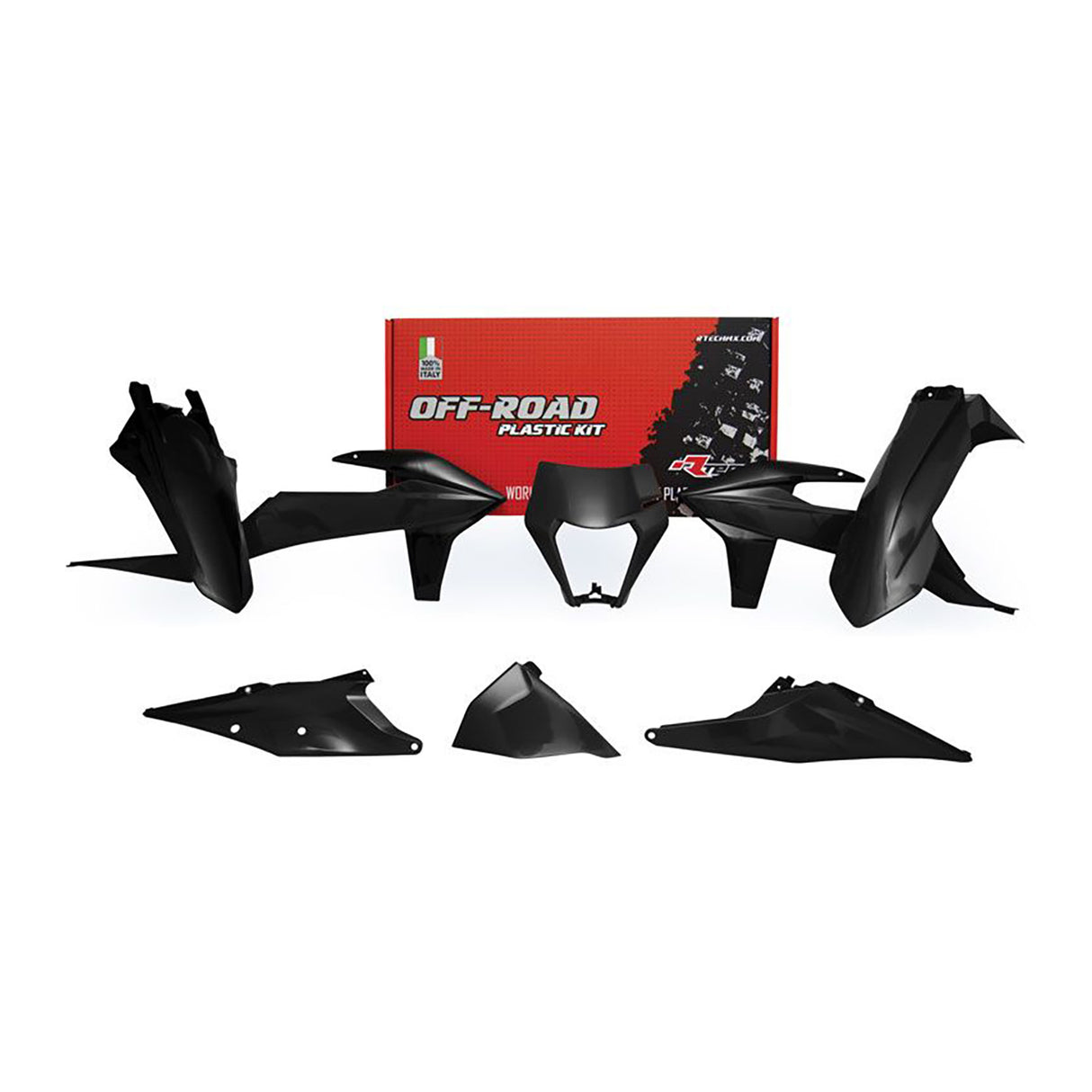 Rtech Plastic Kit (6pc) With Left Air Box Cover and Black HL (Black) KTM EXC/EXCF/XC-W125-500 20-22