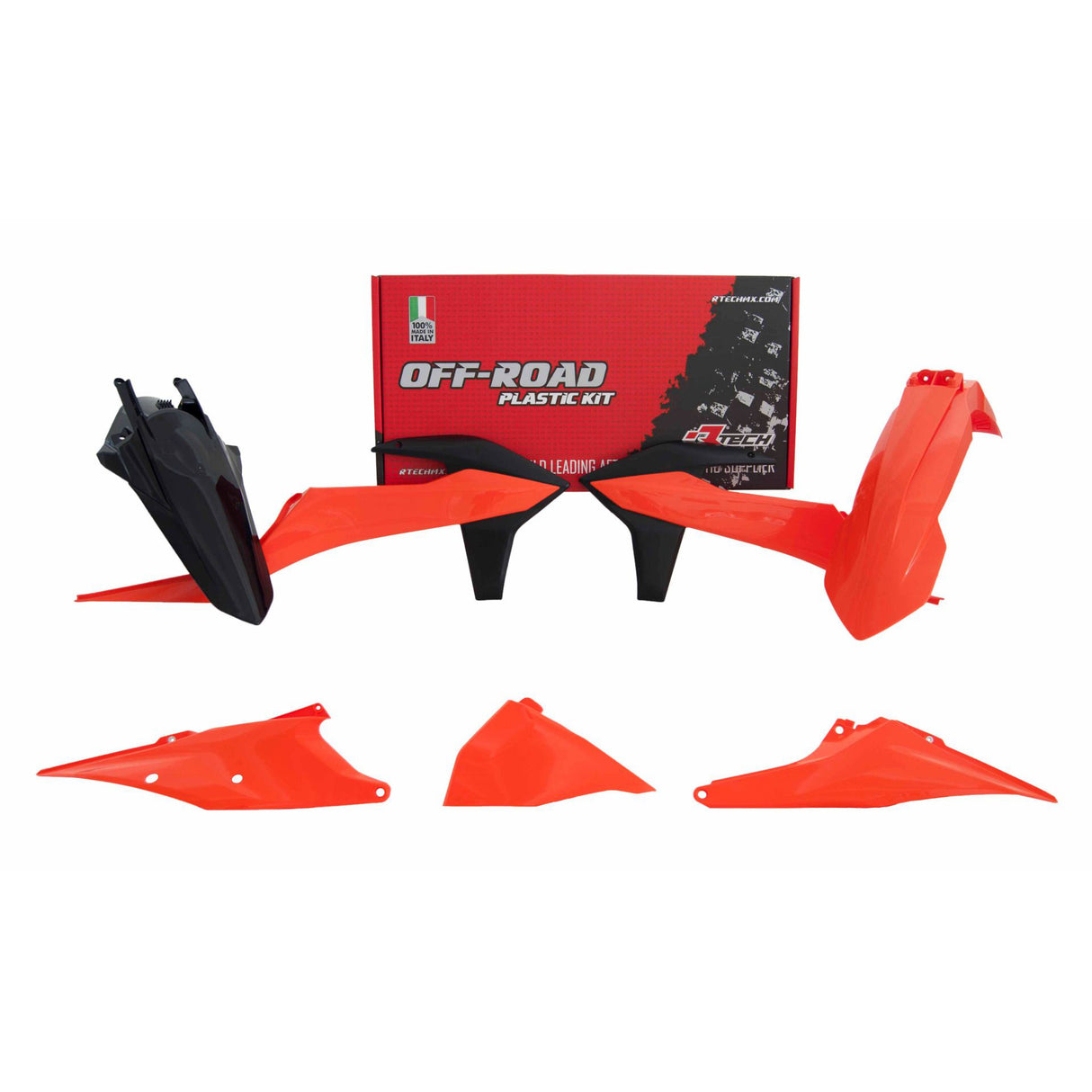 Rtech Plastic Kit (5pc) With Left Air Box Cover (K Orange-Black) KTM EXC/EXCF/XC-W/XCF-W125-500 20-22