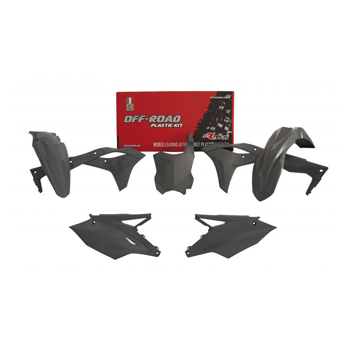 Rtech Plastic Kit (5pc) (Quantum Grey) Kawasaki KX250 17-20