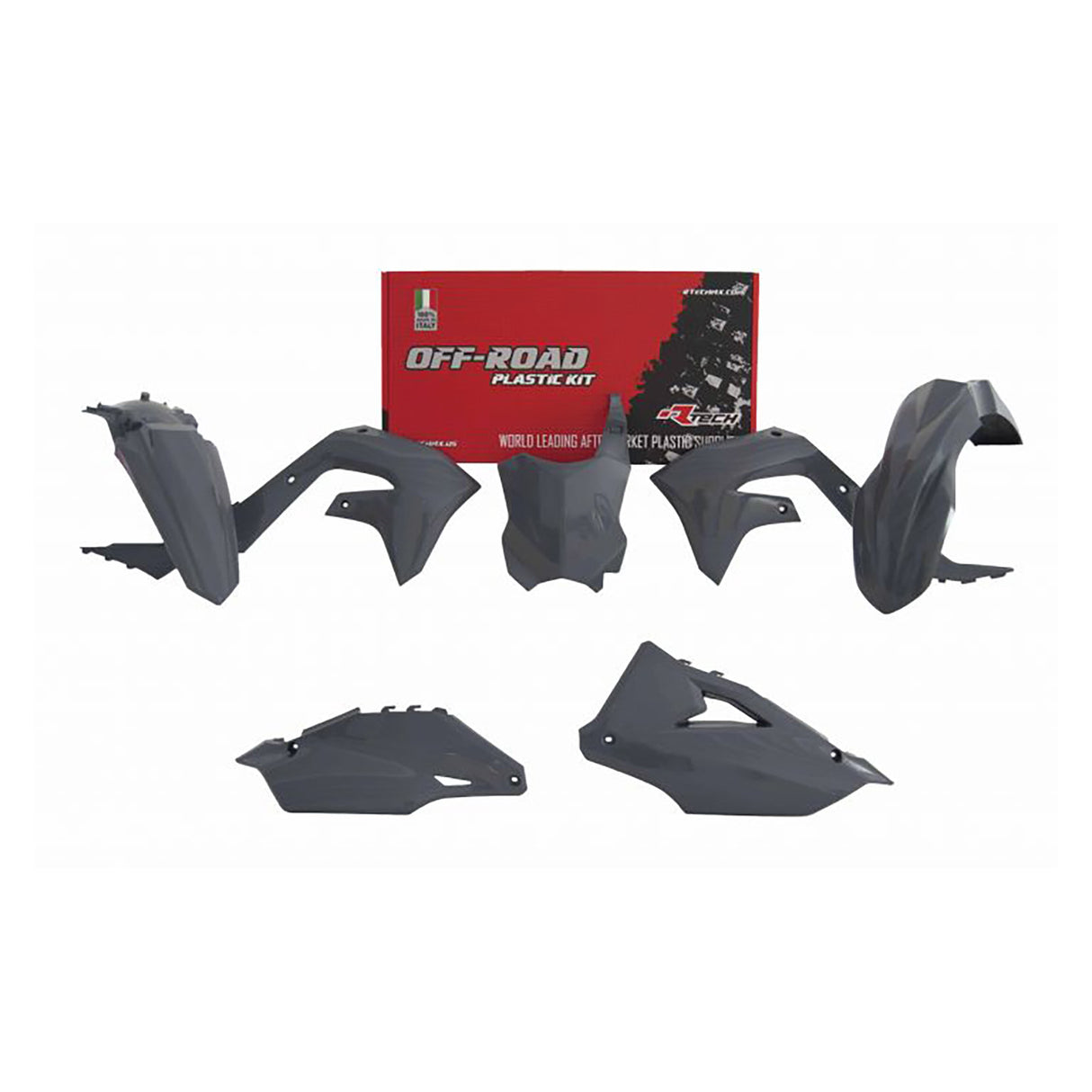 Rtech Plastic Kit (5pc) (Quantum Grey) Kawasaki KX250 21-22 KX450 19-22