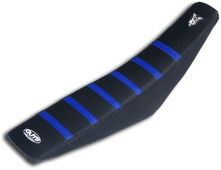 GUTS Racing Ribbed Velcro Cover Tall Black with Blue ribs Honda CRF110 19-24 CRF125 19-24